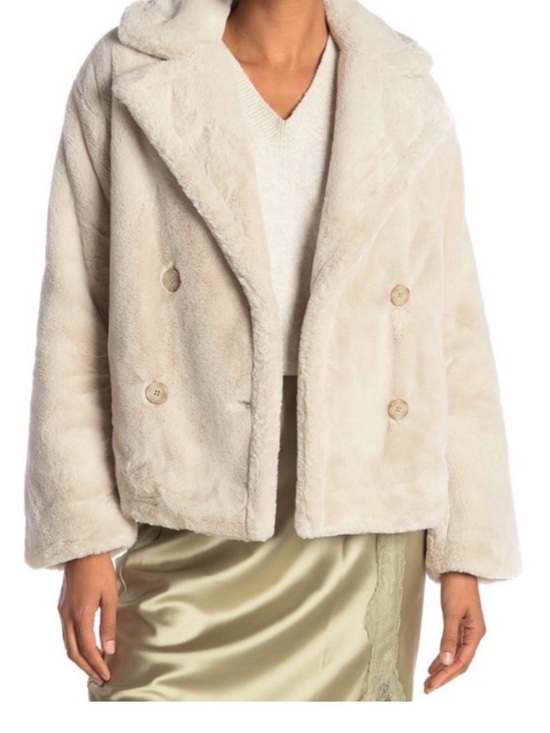 Vince Jackets & Blazers - Vince Faux Fur Teddy Jacket Cream Double Breasted Machine Wash Cozy Luxe Large